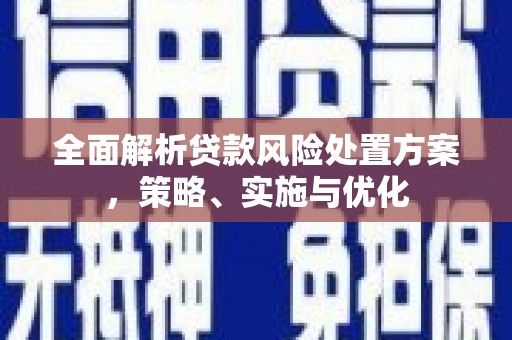 土城全面解析贷款风险处置方案，策略、实施与优化