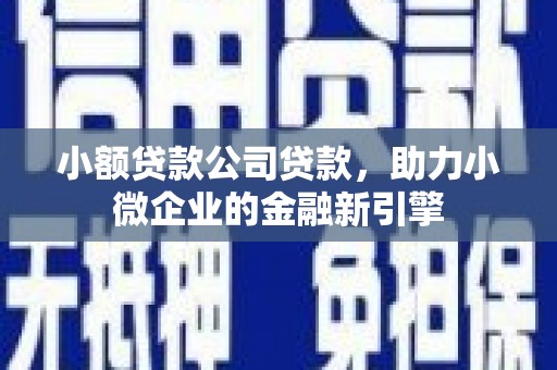 土城小额贷款公司贷款，助力小微企业的金融新引擎