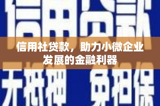 土城信用社贷款，助力小微企业发展的金融利器